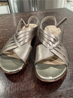 Clarks Metallic  Strappy Slingback Sandals